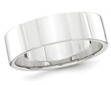 Men's 6mm Platinum Flat Wedding Band Ring